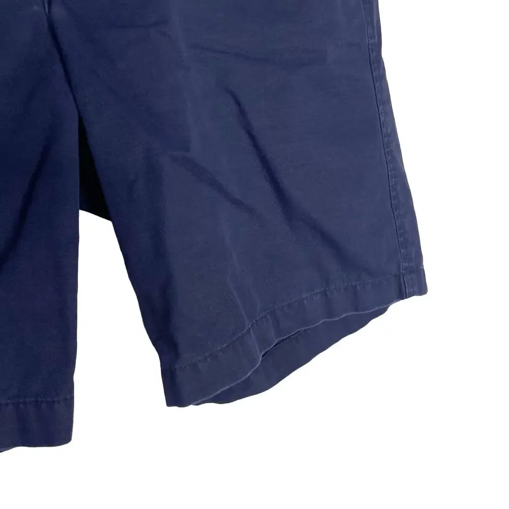 Gap Womens 2 Indigo Blue Girlfriend Roll Shorts Chino Cotton Flat Front Casual